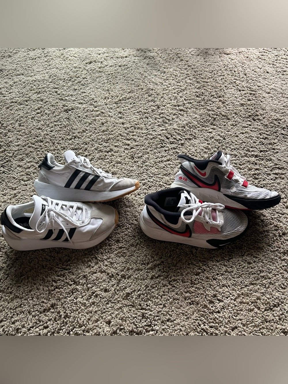 Nike Kyrie 8 GO (GS) White/Red & Adidas Country LXG White Boys 5Y Sneakers